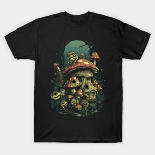 Cottagecore Frogs And Shrooms T-Shirt